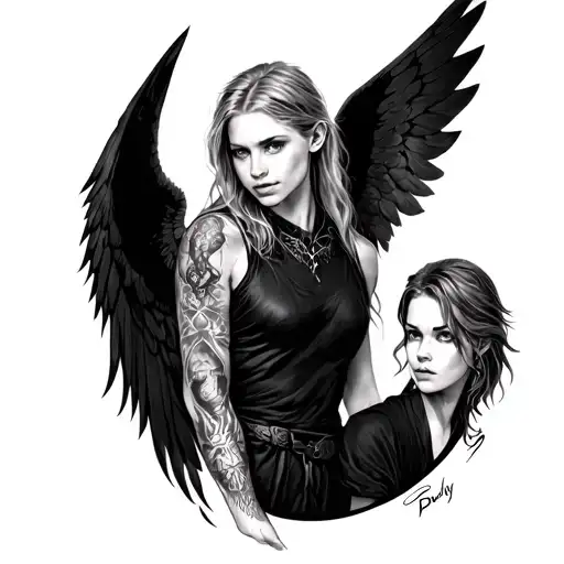 Buffy The Vampire Slayer With Spike And Angel Arm