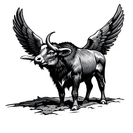 Carabao With American Eagle Wings