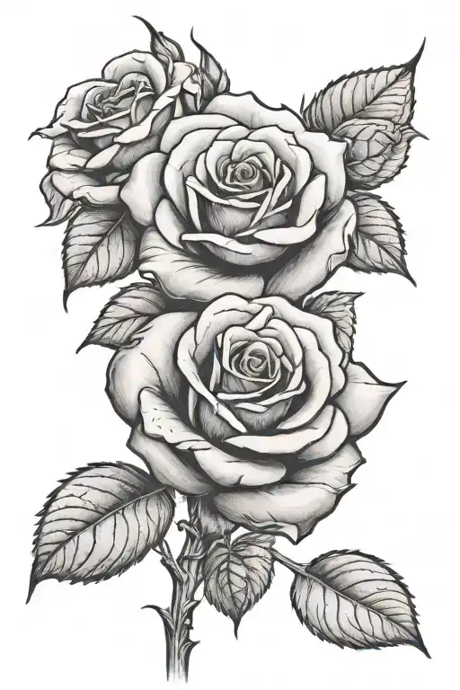 2 Pestoloets And 1 Rose On A Stem