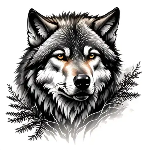 Forest Tattoos And Wolves On The Back