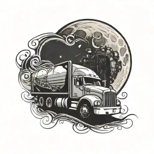 The Moon And A Semi Truck And A Carnival Inspired