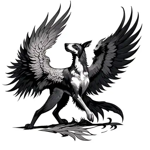 Rising Phoenix With A Core Blooded Dog