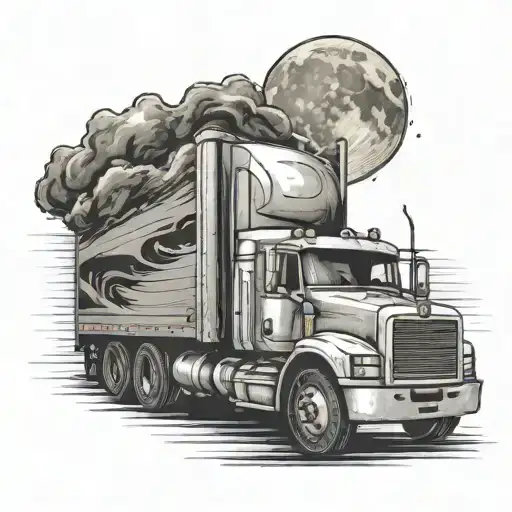 The Moon And A Semi Truck