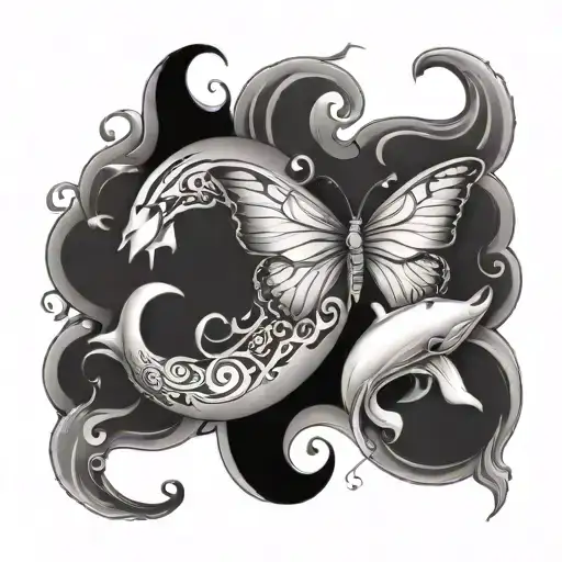 Butterfly And Dolphin Infinity Symbol