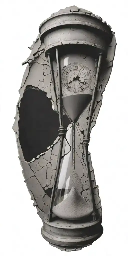 Concrete Wall Broken Hourglass