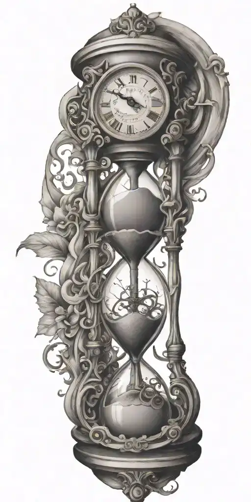Hourglass Clock Mechanism Intertwined