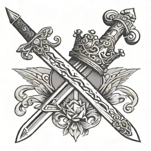 A Sword Lying Beside A Crown