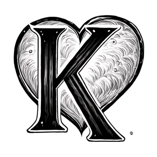 Letter K And A In Heart Shape