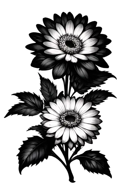 Barn Own And Chrysanthemum Flower