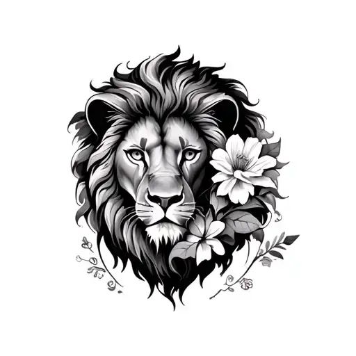 Lion And Flower Arm Sleeve