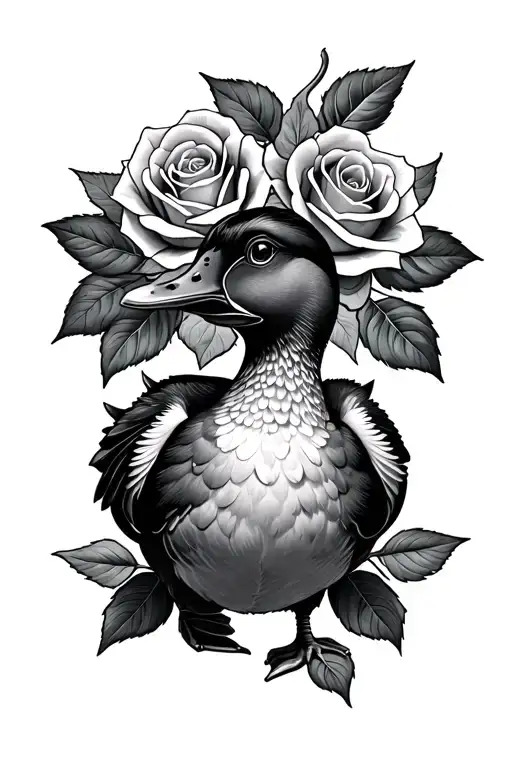 Full Body Duck With Rose