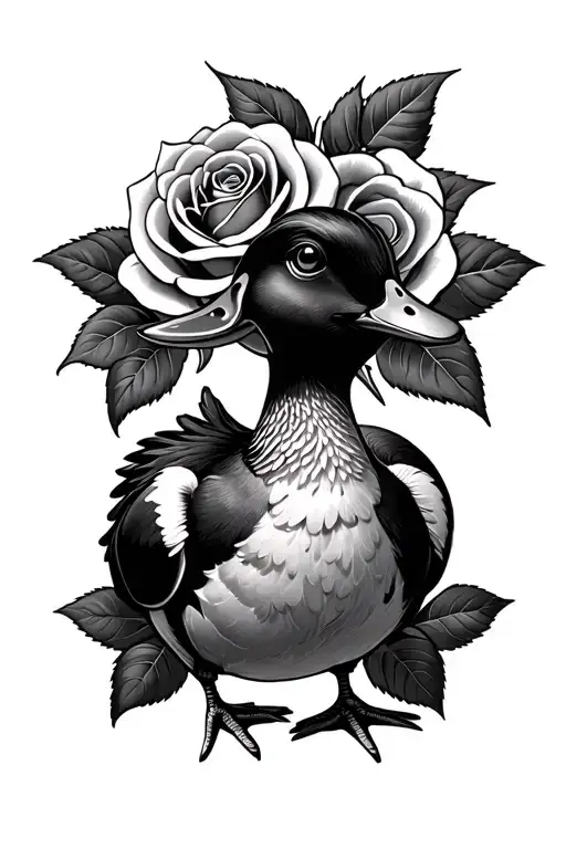 Full Body Duck With Rose