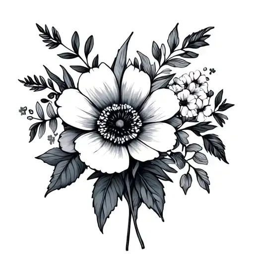 October And July Birth Flower Bouquet