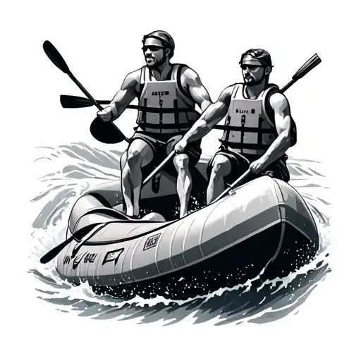 White Water Rafting Adventure Using Geometric