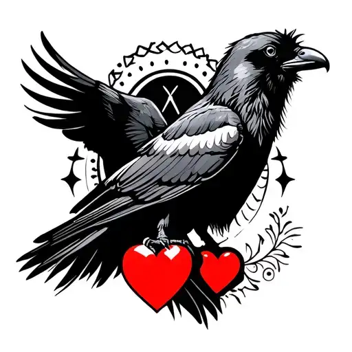 Tower Raven Standing In A Mexican Style Sacred Hearts
