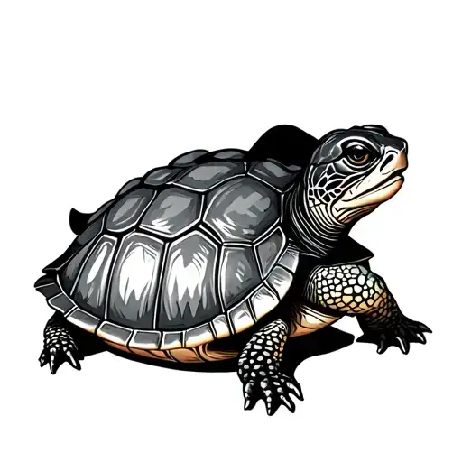 Turtle With A Bandage On It's Shell