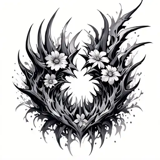 Abstract Unicron With Flowers Back Ground