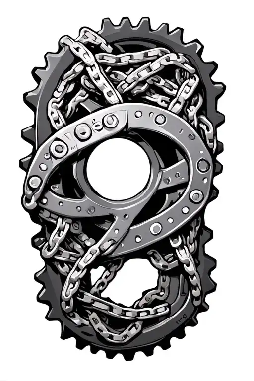 Sprocket And Chain Wrapped