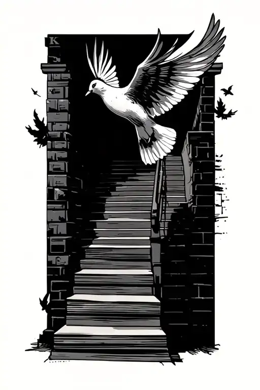Rip Blixk Long Live Stacks Dove Flying Stairway Leading