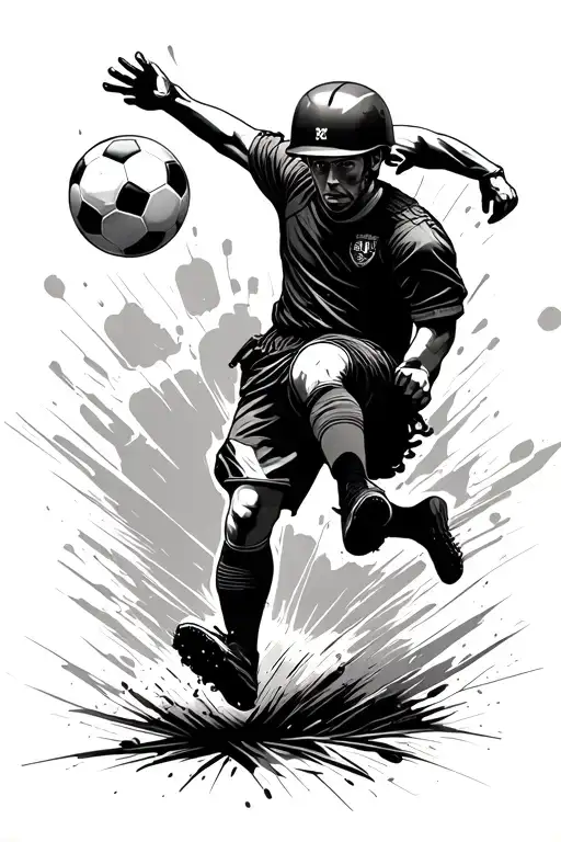 Soldier Kicking Soccer Ball
