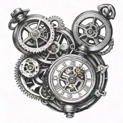 Broken Pocket Watch Mechanism Intertwined