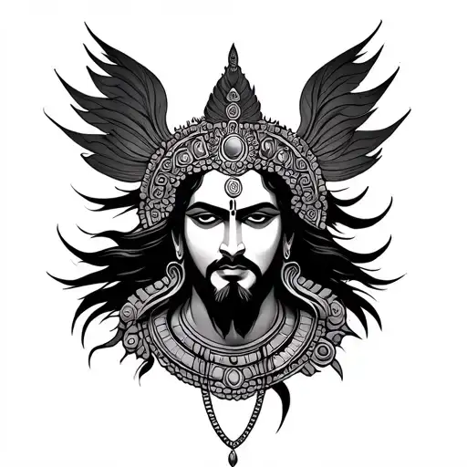 Simple Lord Kala Bhirava Design Inspired