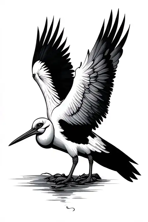 Stork With Mandela Style Mixed