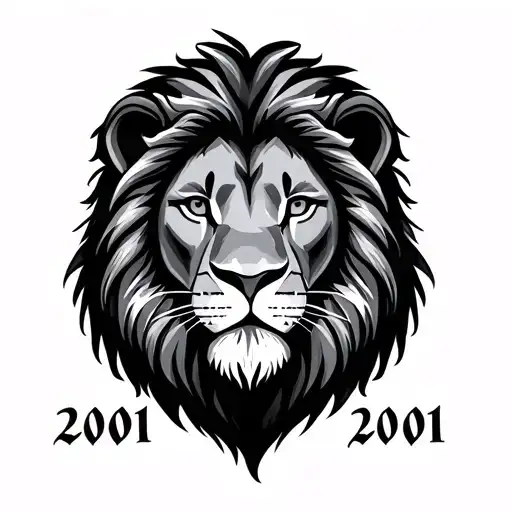 Lion Face With 2001 Birth Year
