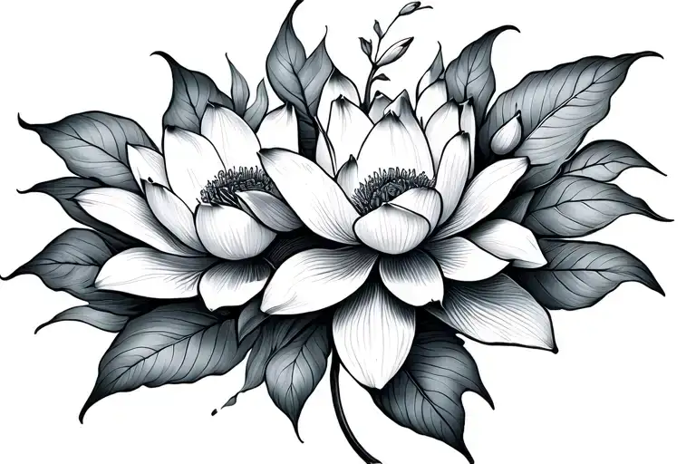 Fine Line Floral With Lotus And Lily On Wrist