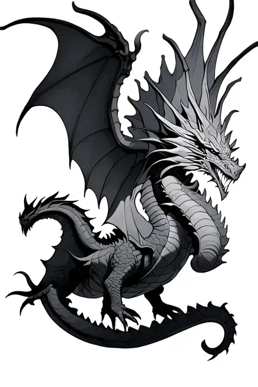 Balerion Dragon From House Of The Dragon Flying