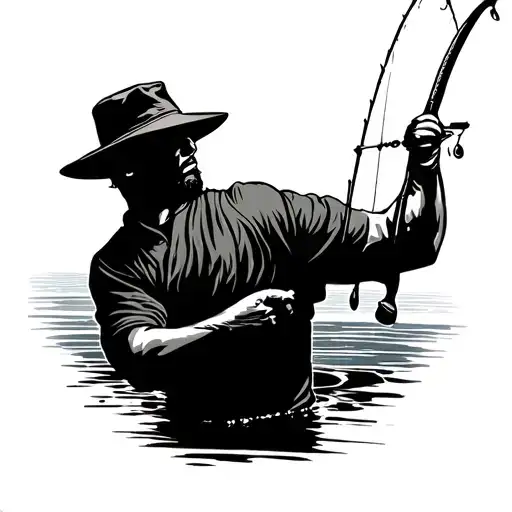 Gone Fishing Man Silhouette