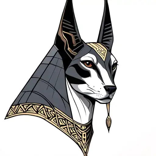 Anubis Portrait With Half
