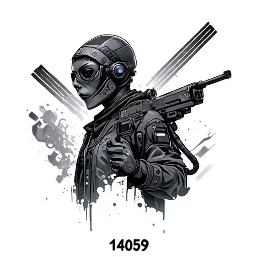 Cyberpunk Unit Asset Number Including The Number 14059