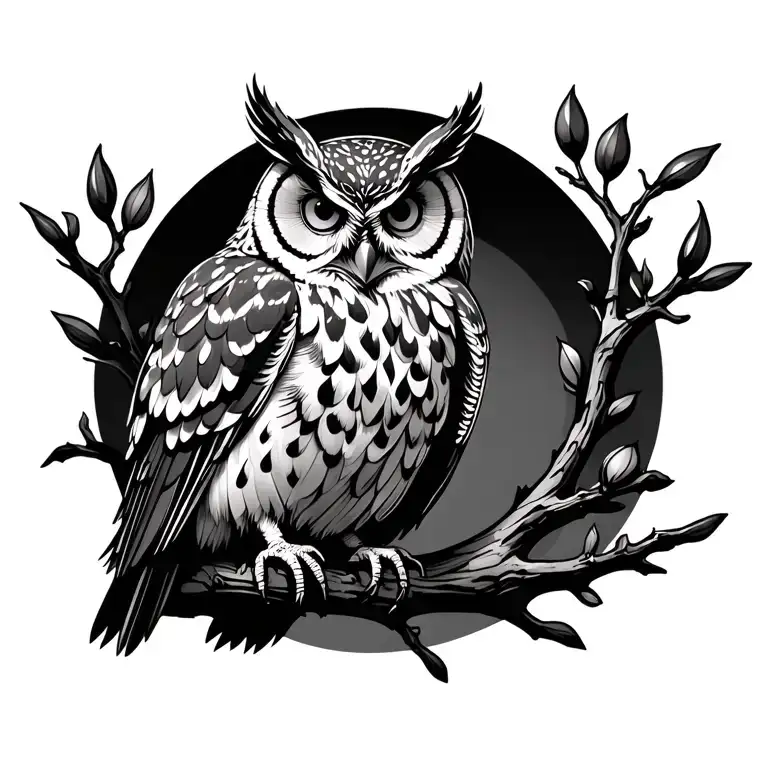 Owl On A Branch Gothic Inspired