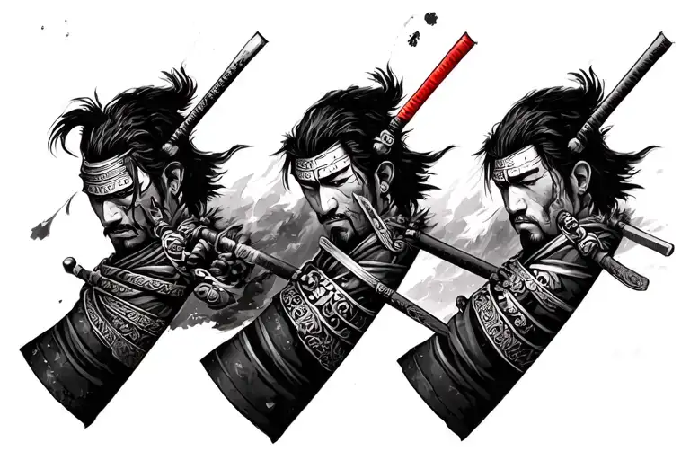 Samurai In Wrist Tatto