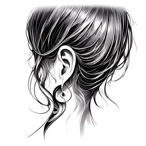Meaningful Behind The Ear Neck Tattoo Design