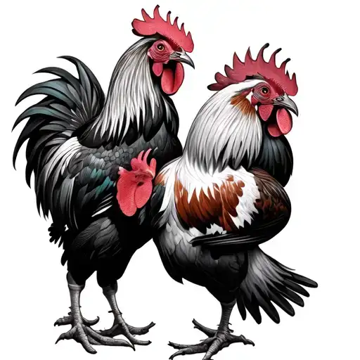 Roosters Fighting Each Other