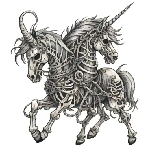 Unicorn Skeleton Chained