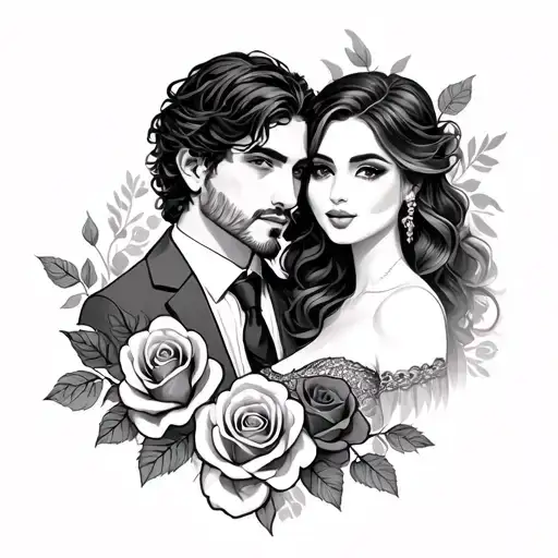 Leon And Wife With Roses