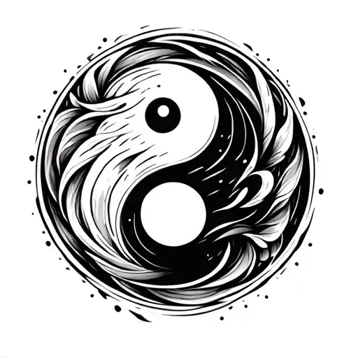 Tattoo Stencil Of A Yin Yang
