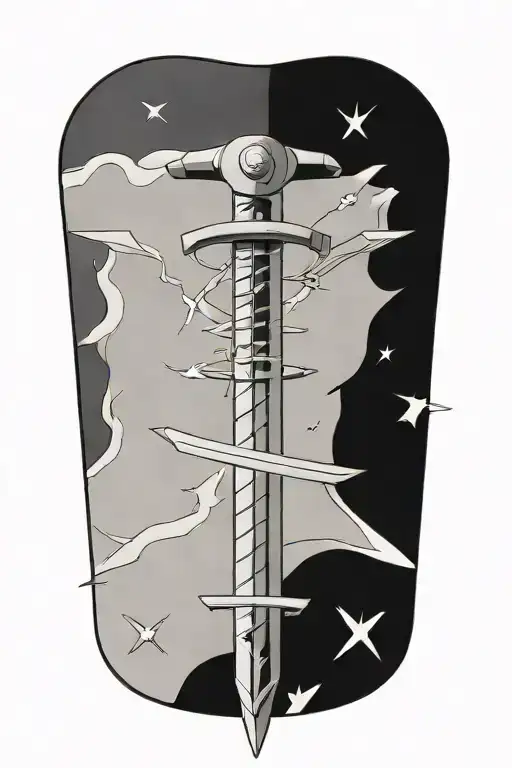 Zoro's 3 Swords From One Piece With Luffy's Hat On One Of The Hilts
