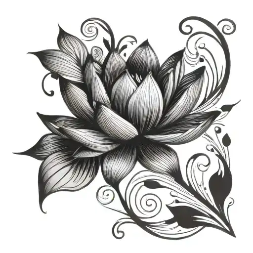 Lotus Flower With Music Notes
