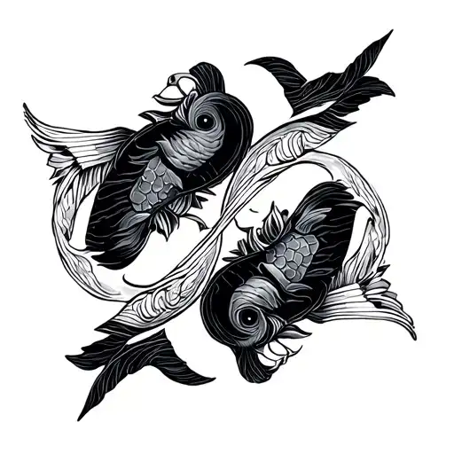 Sagittarius And Pisces Symbol Intertwined