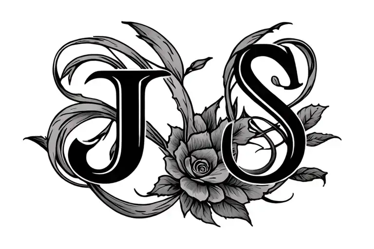 Letter J And S In A Infinity Sing Romantic Style