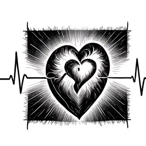 Heartbeat Line Tattoo Design