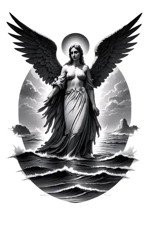 Sunrise With An Angels Halonover The Ocean