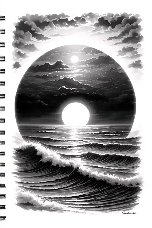 Sunrise With A Halo Over The Ocean