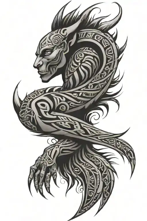 Tribal Mauri Tattoo On Full Arm