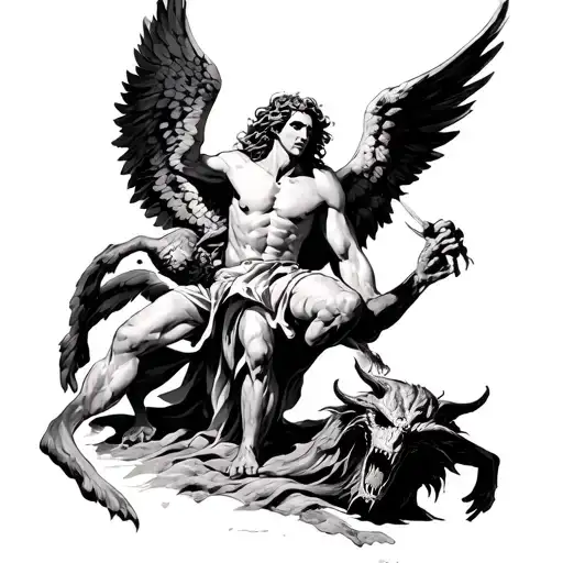 Acrhangel Defeating A Demon