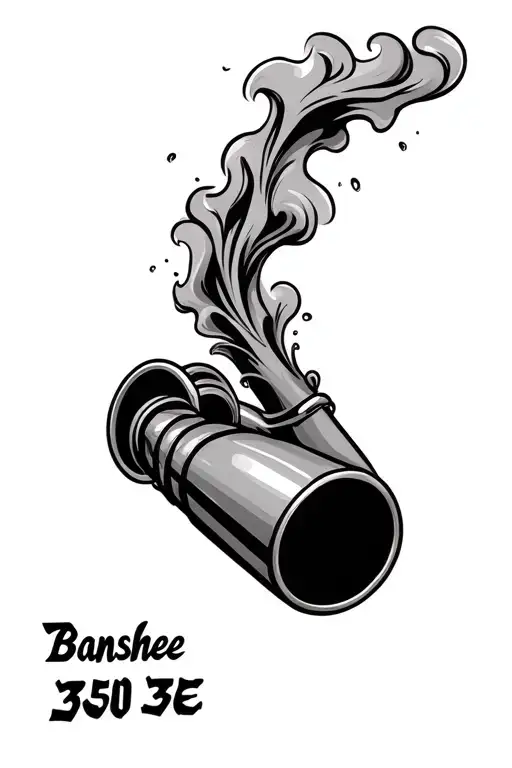 Banshee 350 Exhaust Pipe With Smoke Coming Out Of Them